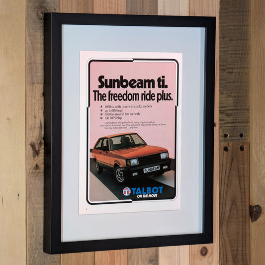 1980 Talbot Sunbeam ti Advertisement - Original Framed