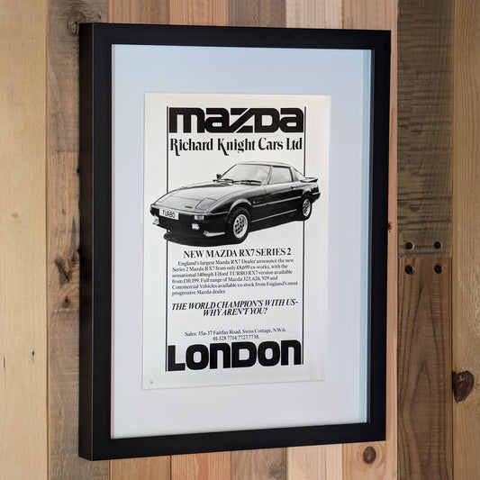 1981 Mazda RX7 Series 2 Dealer Advertisement Poster - Original Framed