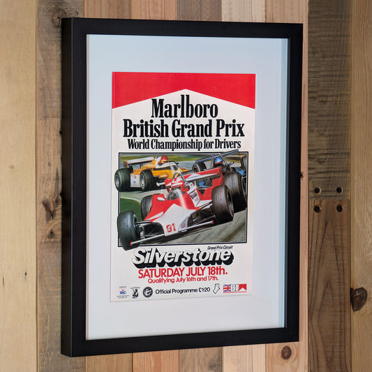 1981 British Grand Prix Silverstone Poster Advertisement - Original Framed