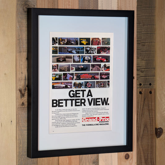 1981 Grand Prix Magazine 'Get A Better View' Advertisement - Original Framed